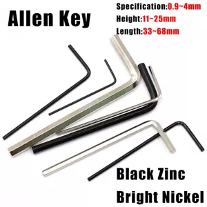 Inbusschlüssel langer kurzer Arm Sechskantschlüssel Sechskantschlüssel Nickel/Schwarz Zink 0,9 mm-4 mm - Bild 1 von 8