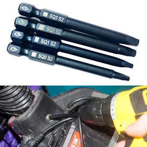 65mm SQ0 SQ1 SQ2 Square Head Screwdriver Bits Set Hex Shank Magnetic Screwdrivkp - Picture 1 of 12