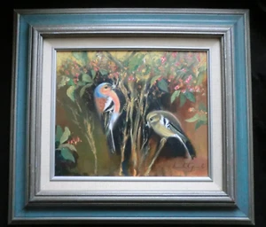 Original Kenneth Grant (1934- ) Oil Painting of Bullfinches - Ornithology, Art - Picture 1 of 7