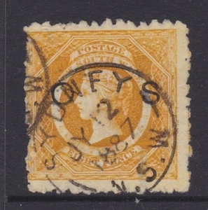 1860 - 72 NSW New South Wales QV 8d Orange Diadem Perf OS Black REF: DIAO25 - Picture 1 of 1