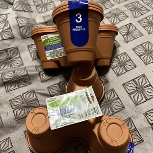 Stackable 3 Tier Planters Vertical Garden Pots Mini ** 2-3 Packs ** TERRA COTTA - Picture 1 of 3