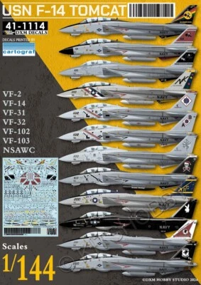 DXM decal 1/144 USN F-14 Tomcat Collection - Image 1 of 4