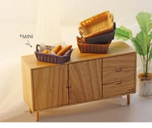 Bandeja de paleta de cesta de pan miniatura para casa de muñecas escala 1:12 🧲 Decoración del hogar de muñecas 2 piezas - Imagen 1 de 8