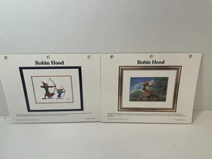 Lot Of 2 Disney Robin Hood Laminated Cel/sericel/maquette Promo Binder Page - Picture 1 of 7