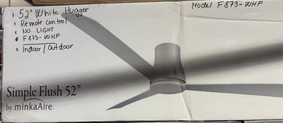 Minka Aire Simple Flush Hugger 52" Flat White Indoor/ Outdoor Ceiling Fan - Image 1 of 3