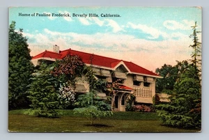 Alte Postkarte Haus von Pauline Frederick Beverly Hills CA - Bild 1 von 2