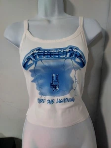 Metallica ride the lightning shirt cropped tank top vintage logo MetallicXs_3xl - Picture 1 of 3