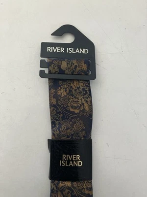 Corbata River Island azul marino/dorada para hombre nueva con etiquetas excelente estado  Foto 1 de 4
