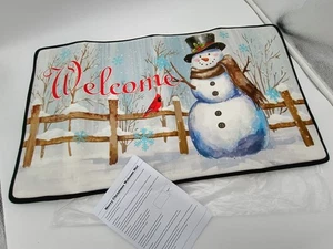 30" Schneemann beleuchtete Fußmatte - Frohe Weihnachten Willkommen Matte 30" x 17" - Bild 1 von 18