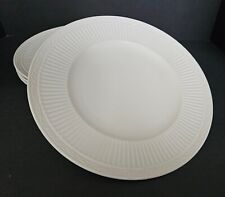 4 Mikasa Italian Countryside Dinner Plates Cream Ribbed Scrolls 11 1/4" DD900