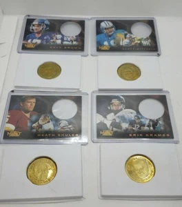 4 RARE 1996 PINNACLE MINT GOLD PLATED COIN & CARD Shuler~Kramer~Brown~Mitchell  - Picture 1 of 11
