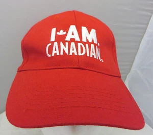 I am Canadian baseball cap hat adjustable flex beer molson red - Picture 1 of 3
