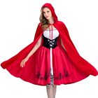 Women'S Gothic Red Riding Hood Costume Hooded Cloak Christmas Halloween8782