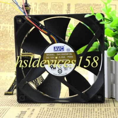 1pc AVC DA12025B12L P005 12cm 12025 12V0.3A 4-wire Double Ball Cooling Fan - Image 1 of 3