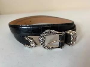 Brighton Mickey & Co. Disney Collection Black/Brown Leather Belt 28 3003M - Picture 1 of 3