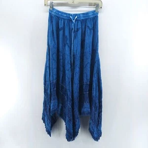 step in style skirt women one size blue boho casual fringe end pull on - Picture 1 of 10