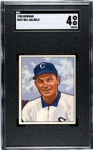 1950 Bowman BILL SALKELD SGC 4 PIRATES BRAVES WHITE SOX - Picture 1 of 2