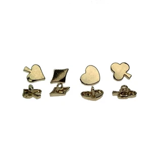 12pcs Poker Pattern Gold Buttons Alloy Sewing Rivets Decoration Clothing DIY - Picture 1 of 10