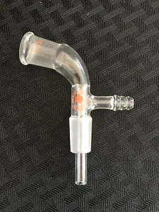 ACE Glass 14/20 105° Angle Vacuum Take-Off Adapter Short Stem 8mm OD Hose 9124 B - Picture 1 of 6