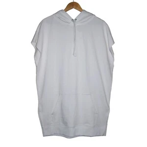 GAP Hoodie Cotton Cut Off Sleeve OTH, Off White, M (Tall) UK 12-14 - Picture 1 of 8