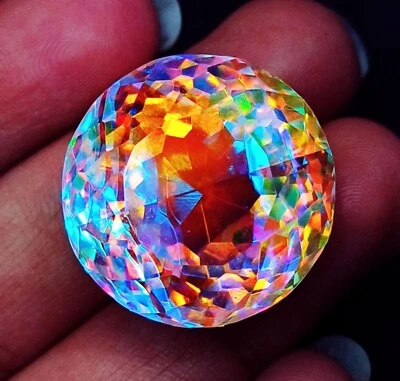 Round Shape 58.65+ Ct Mystic Quartz Certified Loose Gemstone With Free Gift - Image 1 of 4