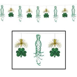 St. Patrick's Day Shamrock 10-Foot Shimmer Garland Foil Hanging Decorations