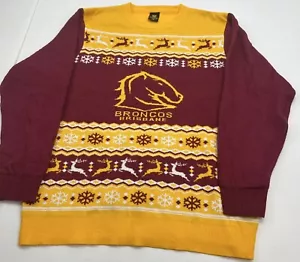 NRL Supporters Brisbane Broncos Christmas Jumper 2004 XXL Xmas Football Sweater - Bild 1 von 11