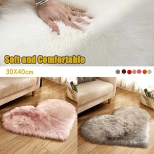 Shaggy Carpet Heart Shaped Carpet Sofa Cushion Seat Pad Chair Cover Floor Mats - Picture 1 of 22