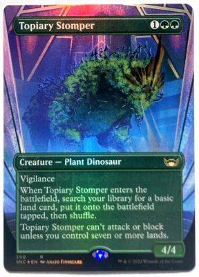 MTG Topiary Stomper *BORDERLESS FOIL* Streets of New Capenna 290 NM - Image 1 of 4