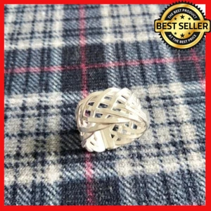Fine Silver Rings Sterling 925 반지 Craft Fashion Basket Weave Webbed Supreme - Picture 1 of 5