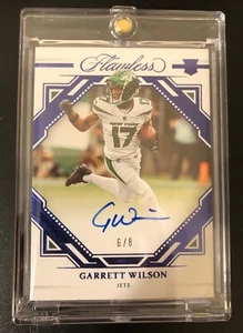 GARRETT WILSON - 2022 Panini Flawless Rookie Frame Signatures /8 SSP - JETS RC - Bild 1 von 2