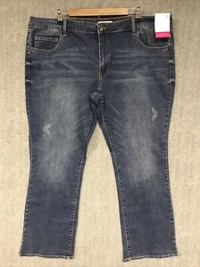 So Jeans Womens 24 42W Blue Denim Low Rise Distressed Medium Wash - Picture 1 of 13