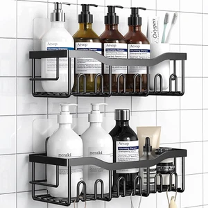 Shower Caddy 2 Pack Adhesive Shower Organizer for Bathroom Storage & Home Decor - Picture 1 of 16