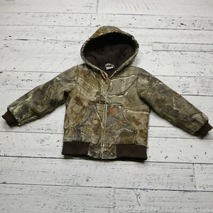 Carhartt Jacket Youth XXS (4-5) Brown RealTree AP Camo Full Zip Hooded Insulated - Picture 1 of 8