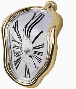 Melting Clock Dali Melted Clock Gift Decor Art Inspired Wall Clock Twisted Shelf - Picture 1 of 2