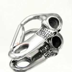 Stainless Steel Skull Carabiner Lobster Clasp CLIP EDC DIY Keychain Wallet Chain - Picture 1 of 13