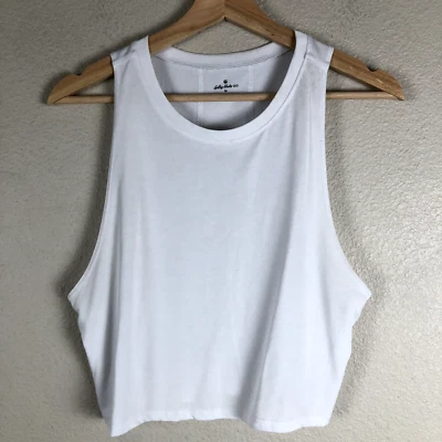Gilly Hicks Shirt Womens Medium White Baby Tee Tank Cropped Crew Neck Casual - Image 1 of 4