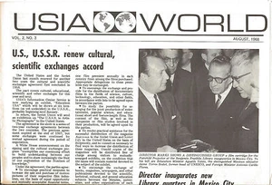 POLITICS NEWSLETTER (1968/08) USIA World "US USSR Renew Cultural Scientific MG - Picture 1 of 2