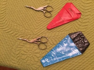 EMBROIDERY SCISSORS (STORK) (2) PAIR - HOFFRITZ - 3 1/2" - Picture 1 of 3