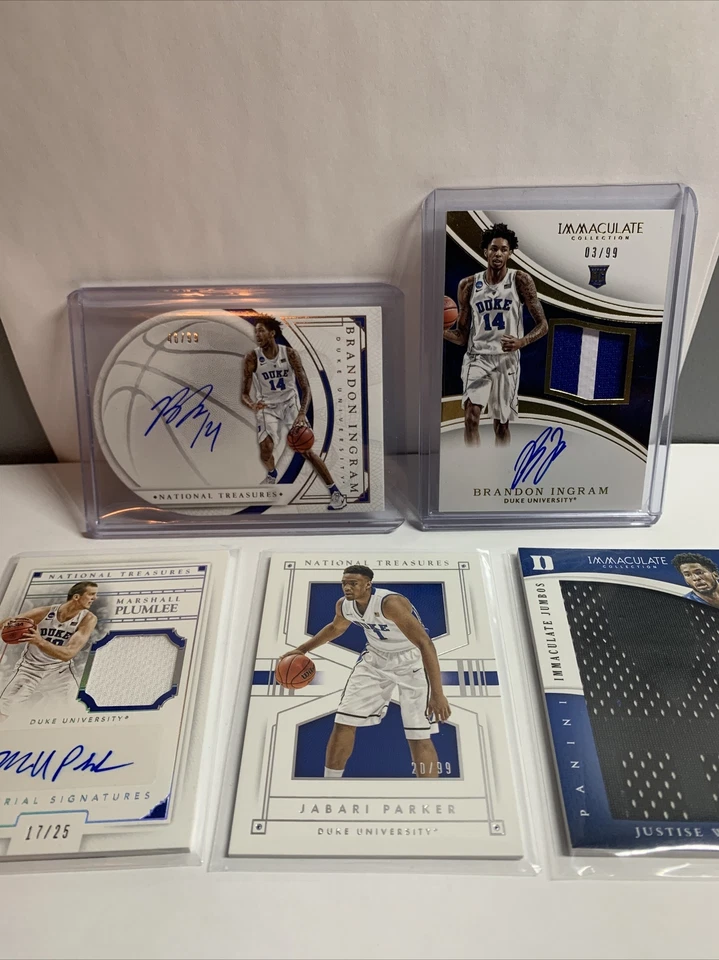 Lote de tarjetas deportivas Duke, Brandon Ingram, autógrafo, Jabari Parker, Winslow, NBA Foto 1 de 4