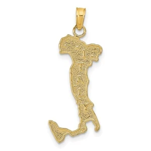 Echte 14kt Gelbgold Karte mit ITALIEN Anhänger - Bild 1 von 5