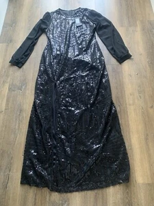 Mela London Black Sequinned Evening Gown 16 - Picture 1 of 14