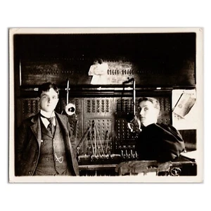Antique Switchboard Operators Photo - Early 1900s Telephone - Telecom Exchange - Picture 1 of 2
