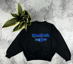 Vintage Reebok Sportswear Big Logo 90S Reebok Hype Sweatshirt Hoodie Pullover - Picture 1 of 10