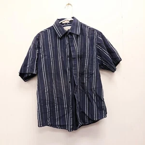 Eighty Eight Gray Stripe Short Sleeve Button Up Mens Size M cotton - Picture 1 of 6