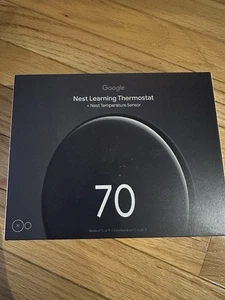 NEST 4th gen LEARNING THERMOSTAT,2nd gen SENSOR POLISHED OBSIDIAN - Picture 1 of 6