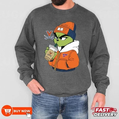 Grinch Virginia Cavaliers NCAA Football Sweatshirt - Full Color, Full Size - Image 1 of 4