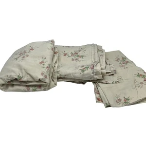 Set lenzuola Lauren Ralph Lauren floreale 100% cotone misura standard panna classico - Foto 1 di 6