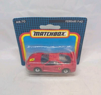 MB70 Matchbox FERRARI F40 " NOS " sealed On Blue Grid Card With Thai Base " RARE - Image 1 of 4