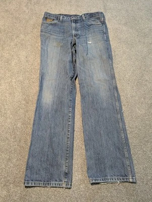 Cinch Jeans Mens 36x34 (35x34) Blue Denim White Label Western Cowboy Distressed  - Image 1 of 4